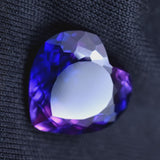 Natural Purple Tanzanite 8.35 Ct Heart Shape Loose Gemstone on Black Background – Certified