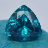 Natural bluish-green sapphire gemstone, certified trillion cut, 13.75 ct, loose stone.