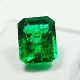 High-quality emerald reflecting brilliance on clear surface
