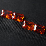 Lot of 15 Emerald Cut Natural Orange Sapphire Certified Loose Stones 7x5mm