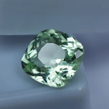 High-quality certified 3.25 carat natural sapphire, bluish-green square cushion cut gemstone.