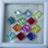 Natural Untreated Sapphire Square Cut 5x5 mm Lot 12 Pcs CERTIFIED Loose Gemstone