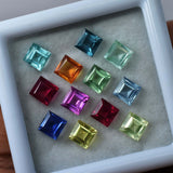 Natural Untreated Sapphire Square Cut 5x5 mm Lot 12 Pcs CERTIFIED Loose Gemstone