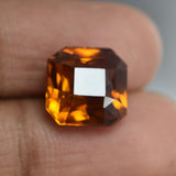 Square Cut 7.95 Carat Rare Natural Orange Ceylon Sapphire Certified Stone