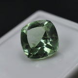 High-quality certified 11.35 carat natural Montana sapphire, bluish-green cushion cut gemstone.