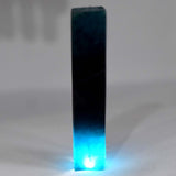 Long aquamarine blue rough crystal specimen – natural uncut stone.