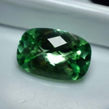 Loose cushion cut Montana sapphire, 10.68 ct natural gemstone, bluish-green, certified quality.