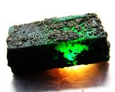 Earth Mined Emerald Uncut Green Rough 110 Carat Natural Loose Gemstone CERTIFIED