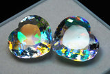 57 Ct Mystic Topaz Heart Shape CERTIFIED Loose Gemstones A++ Rainbow Lab Created