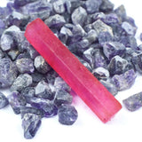 Red Ruby Rough top view showing colour zoning and matrix