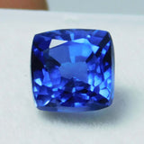 10.23ct cushion cut sapphire, a certified natural blue gemstone.