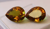 Natural Color Change Alexandrite Pear Cut 16.9 Ct CERTIFIED Loose Gemstones Pair