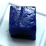 85.20 Ct Dyed Huge Rough Natural Blue Sapphire Cube Cut Loose Gemstone CERTIFIED