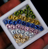 CERTIFIED 16 PCS Natural Sapphire Loose Gemstone Lot Round 5 MM Ring Size