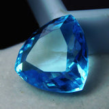 Certified Eye Clean Aquamarine Gemstone Trillion Cut 13.85 Ct Displayed on White Background