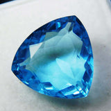 Ocean Blue Natural Aquamarine Gemstone 13.85 Carat Trillion Cut on White Background