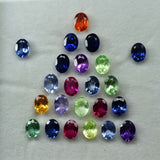 CERTIFIED 12 Pcs Lot Natural Untreated Sapphire 7x5 mm Size Oval Cut Gemstone