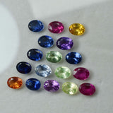 CERTIFIED 12 Pcs Lot Natural Untreated Sapphire 7x5 mm Size Oval Cut Gemstone