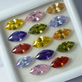 Mix Color Marquise Cut 12 Pcs Natural CERTIFIED Sapphire Loose Gemstone Lot