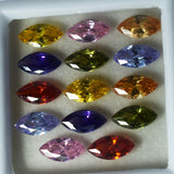 Mix Color Marquise Cut 12 Pcs Natural CERTIFIED Sapphire Loose Gemstone Lot