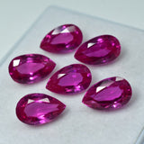 6 pcs lot certified pink sapphire 48.20 carat natural pear cut gemstones