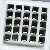 Moissanite Square Cut 9 Pcs Natural Untreated Black 5x5 mm CERTIFIED Gemstone