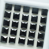 Moissanite Square Cut 9 Pcs Natural Untreated Black 5x5 mm CERTIFIED Gemstone
