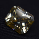 6.30 Ct Moissanite VVS1 Champagne Color RADIANT Cut Gemstone CERTIFIED 1 Pcs