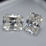 Moissanite Radiant Cut CERTIFIED VVS1 and D-Color 9.58 Ct Pair Loose Gemstone