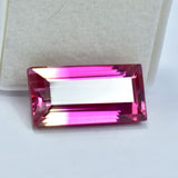 17.75 carat baguette-cut bi-color doublet, a certified loose gemstone.