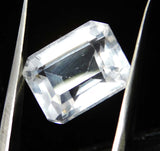 Certified natural sapphire 7.21 carat white emerald shape loose stone