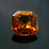 Square Cut 6 Carat Natural Orange Sapphire Certified Loose Stone for Rings