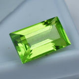 Certified 8.85 Ct Green Peridot – AAA+ Quality Natural Baguette Shape Loose Stone