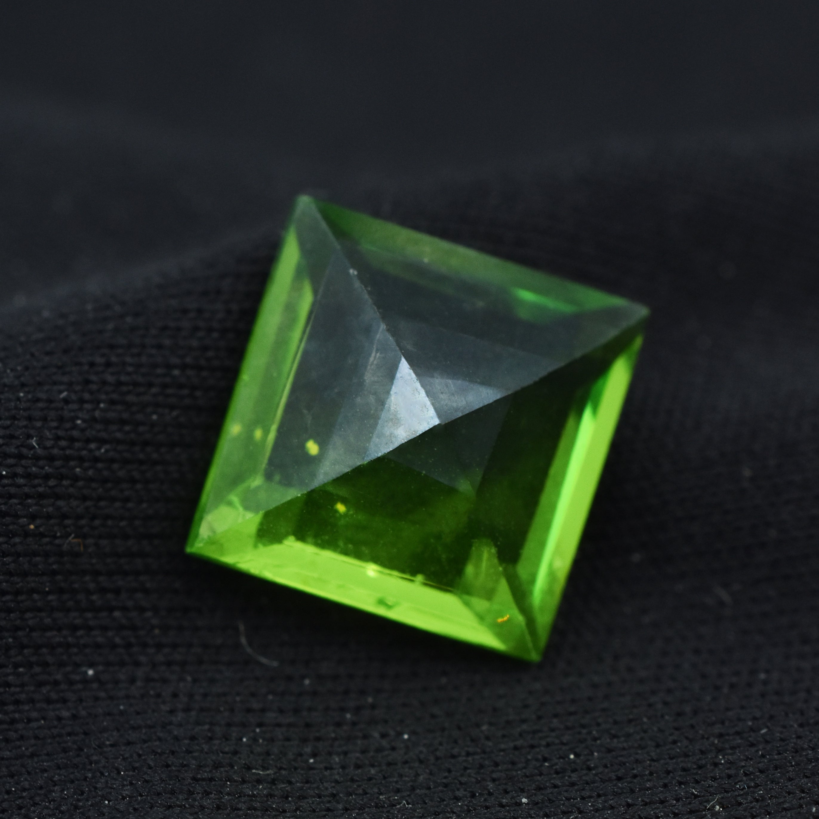 Free Shipment With Gift , August Month Birth Stone Gem 8.65 Carat Green Peridot Square Shape Natural Certified Loose Gemstone | Best Offer | Brilliant Cut