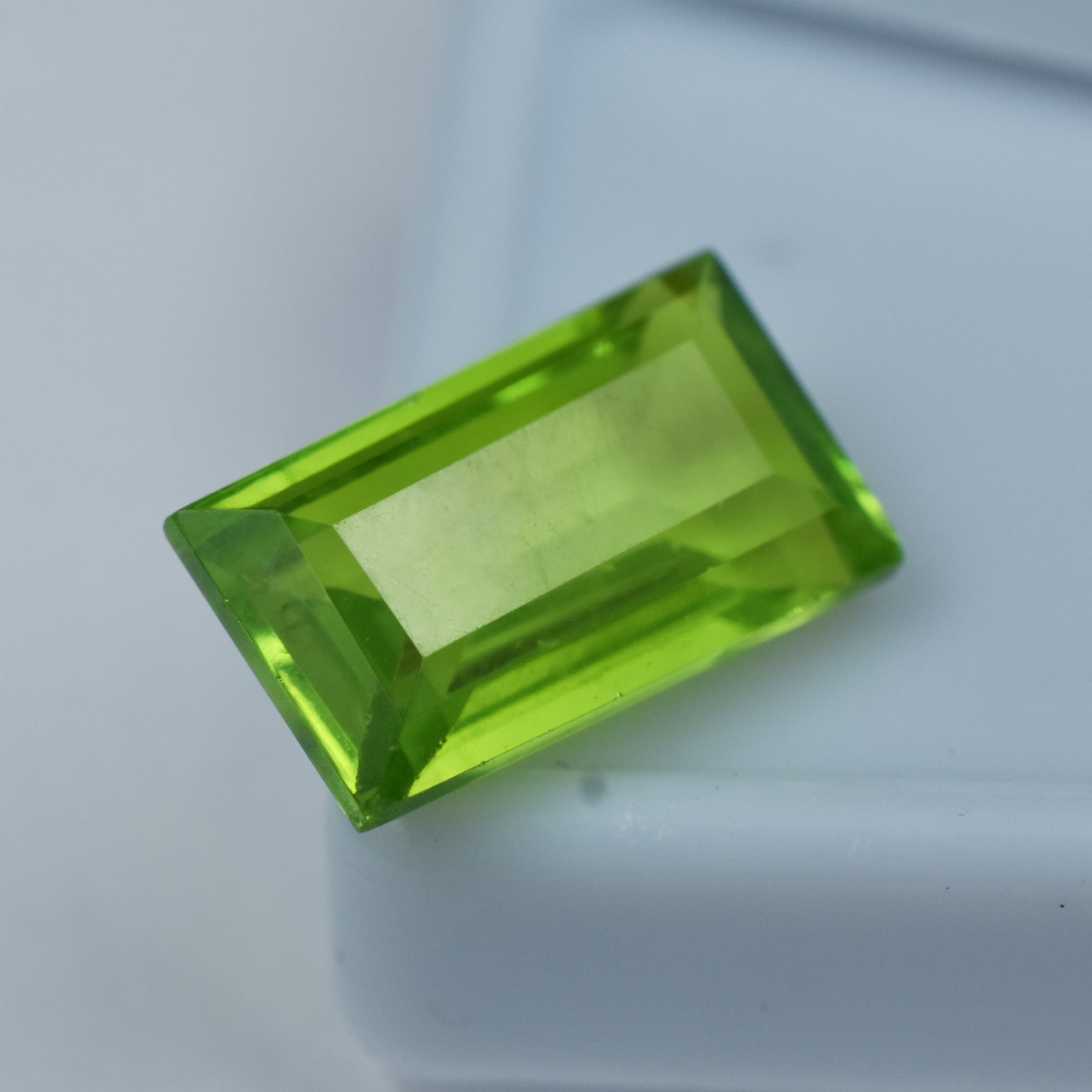 Peridot Baguette Cut 8.65 Carat Peridot Green Certified Natural Loose Gemstone | Afghanistan's Peridot Green | Ring Size Peridot