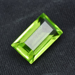 Beautiful Green Peridot 8.75 Carat Emerald Shape Green Peridot Certified Natural Loose Gemstone