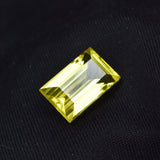 Baguette-cut yellow sapphire, 8.56 carats, certified and believed to help with intuition and protection