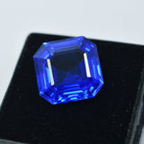 Square Cut Blue Tanzanite Loose Gemstone 8.65 Carat in Black Box