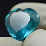 Heart-cut Montana sapphire, 10.65ct, a certified natural bluish-green loose gemstone.