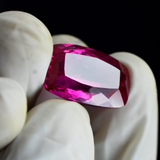 Natural bi-color sapphire, 19.75 carats, a certified cushion-cut loose gemstone.