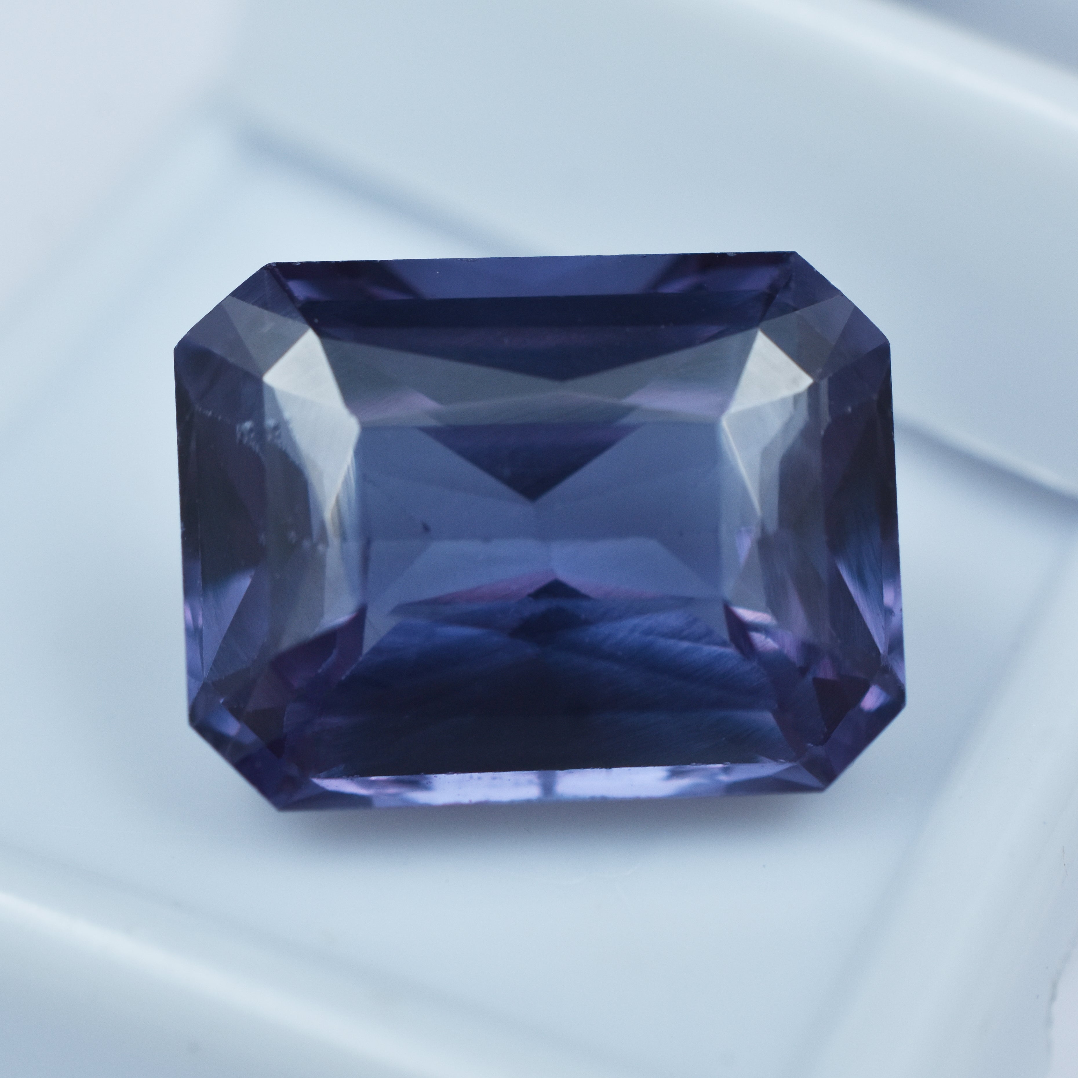 Russia's Best Alex Gemstone Color-Change 9.65 Carat Natural Alexandrite Emerald Cut Loose Gemstone