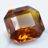 Certified square-cut orange sapphire, 8.35 carats, an impressive loose gemstone.