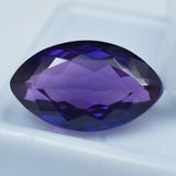 Flawless marquise-cut purple sapphire, 9.56ct, a certified loose gemstone.