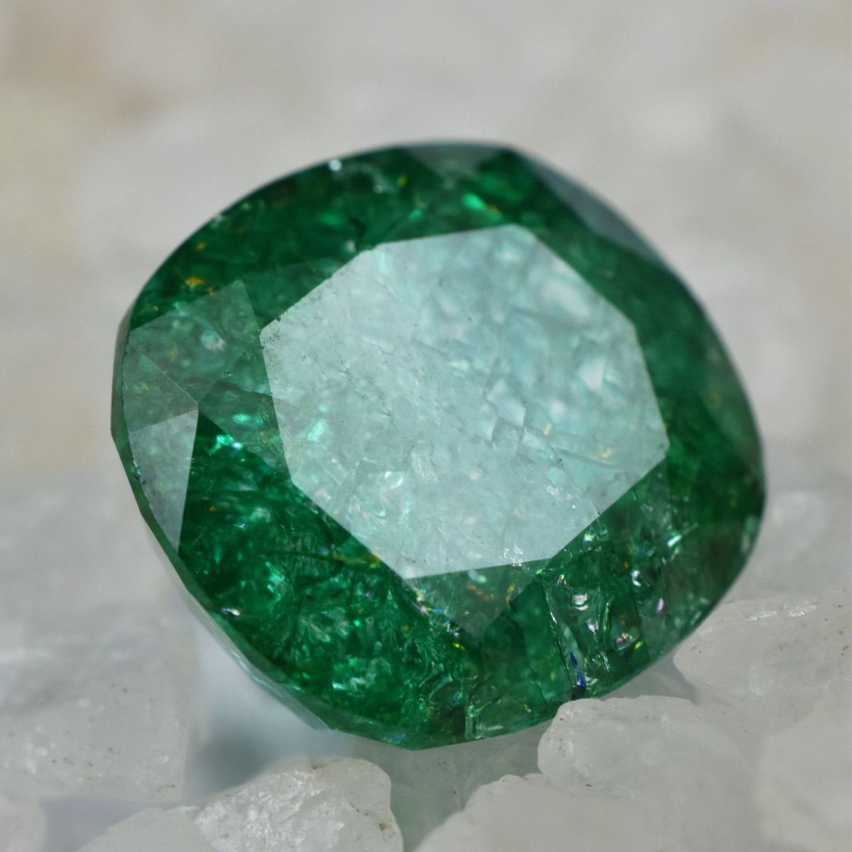 "EMERALD " Beautiful Green Emerald 8.25 Carat Square Cushion Cut Green Emerald Natural Certified Loose Gemstone | Surprise Gift For Wife | Free Delivery Free Gift