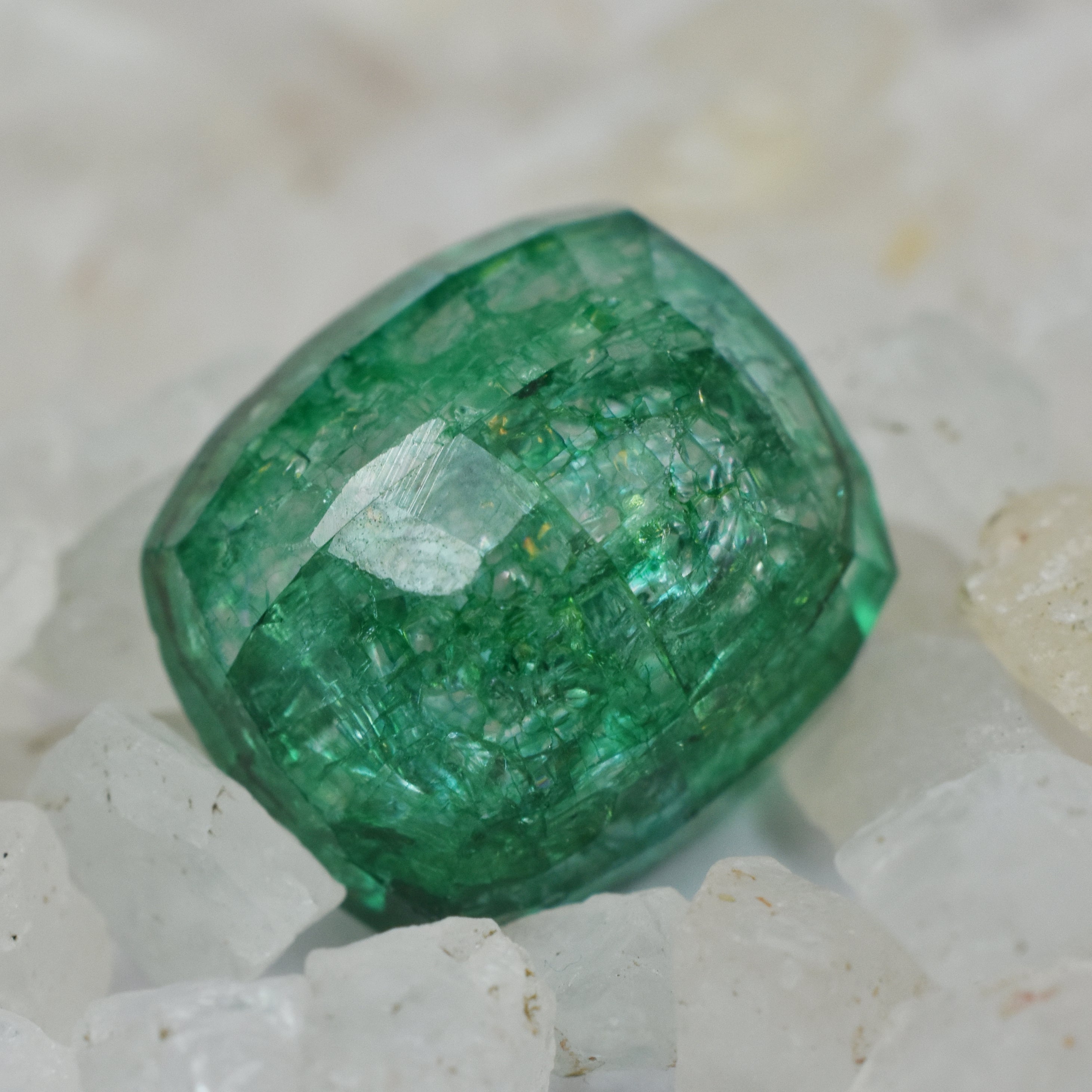 Natural Green Emerald Colombian Green Cushion Cut 10.88 Carat Certified Loose Gemstone , Imported From Colombia , Gift Gallery For Special For You , Worth It