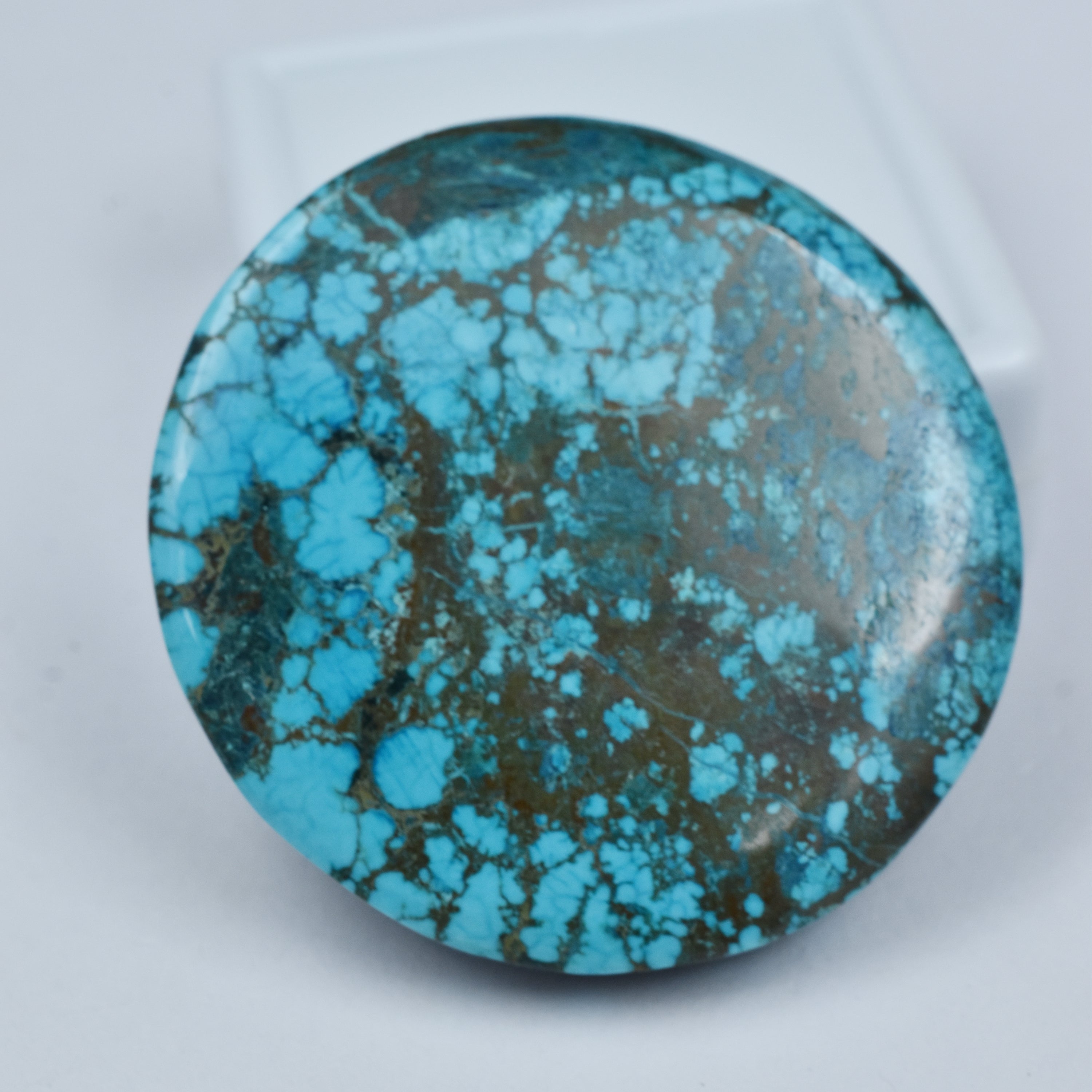 Blue Turquoise 26.35 Carat Round Shape CERTIFIED Natural Loose Gemstone , Turquoise Slab Stone | Free Delivery Free Gift | Biggest Offer