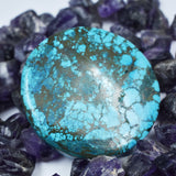 Blue Turquoise 26.35 Carat Round Shape CERTIFIED Natural Loose Gemstone , Turquoise Slab Stone | Free Delivery Free Gift | Biggest Offer