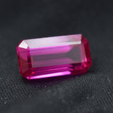 Baguette-cut natural pink sapphire, 13.05ct, a certified loose gemstone
