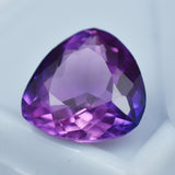 Purple Tanzanite 7.20 Ct Certified Natural Trillion Cut Loose Gemstone on White Background