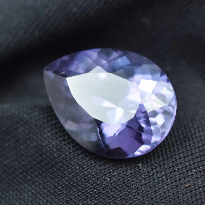 Natural Alexandrite Color-Change Gemstone pear cut front view